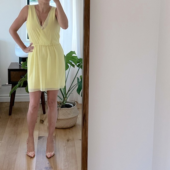 Zara yellow mini dress with bodycon XS - Picture 4 of 8